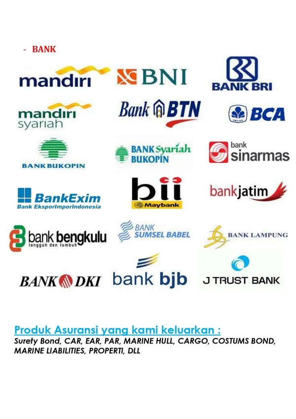 Mitra perbankan PT Mekarjati Jaya Lestari